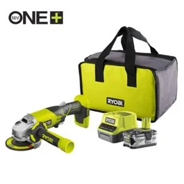 Ryobi One+ R18AG-140S Amoladora sin cable 18V 4.0 Ah Batería Cargador 2.0 A Bolsa de transporte